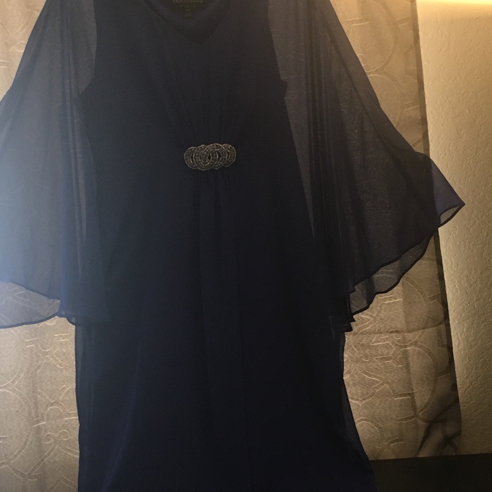 Royal blue bat wing dress w form fitting dress